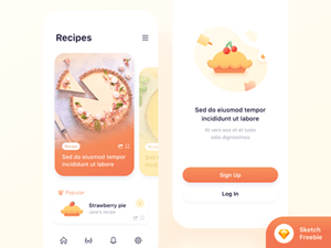 Food App Concept made in Sketch