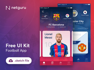 Football App Kit Concept – Free Sketch