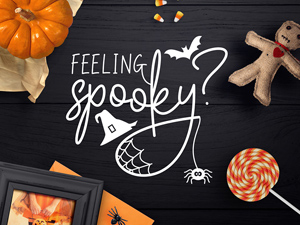 Four Halloween Lettering Designs: Free PSD