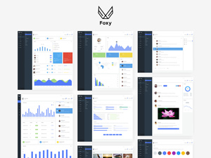 Foxy Admin Panel Dashboard UI Kit – Free PSD