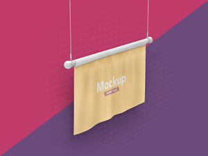 Free Short Flag Mockup