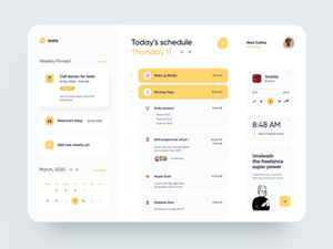 Freelancer Schedule Dashboard Design