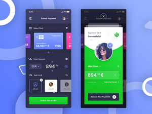 Friend Success Payment iOS App Design – Free PSD