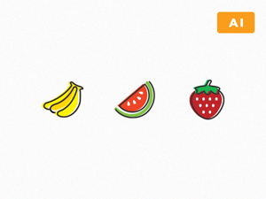 Fruit Icons – Illustrator Freebie