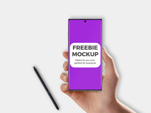 Galaxy Note 10+ in Hand Mockup PSD