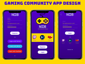 Gaming Community App Signup Design For Adobe XD