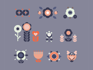 Geometric Flowers – Vector Freebie