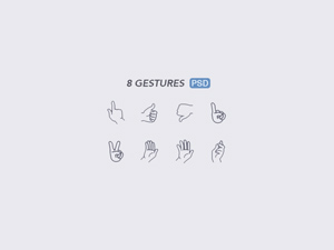 Gestures Icons – PSD Freebie