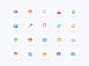Glassmorphism Style Icons