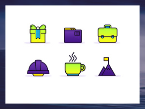 Gradient Productivity Icons – PSD Freebie