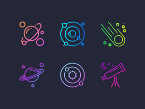 Gradient Space Icons Set – Sketch Freebie
