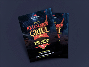 Grill & BBQ Flyer Template – Free Resource