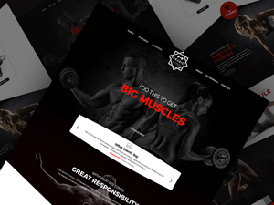 Gym Website Template For Photoshop: Free PSD