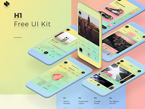 H1 – Mobile UI Kit For Sketch & Photoshop