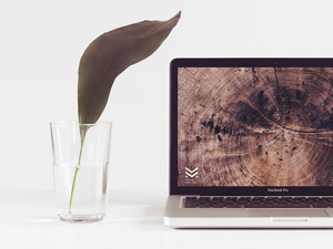 Half MacBook Mockup – Free Resource