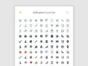 Halloween Icon Set made in Sketch