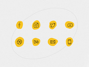 Hand Draw Social Icons