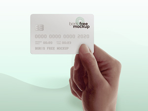 Hand Holding Credit Card Mockup: Free PSD
