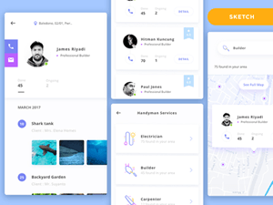 Handyman App Concept Screens – Free Sketch