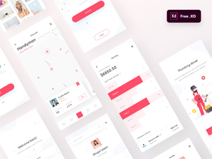 Handyman App UI Kit for Adobe XD