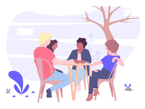 People Hanging Out SVG Illustration