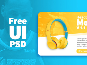 Headphones Product Page UI – Free PSD