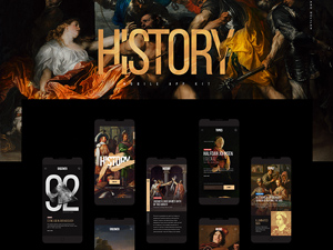History Mobile App UI Kit: Free PSD