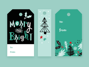 Vector Holiday Gift Tags