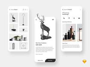 Home Decor App UI for Sketch