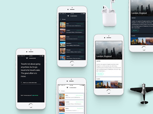 Hummingbird Travel App Kit: Free PSD