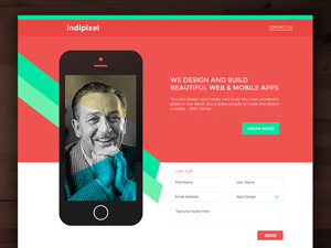 Indipixel Landing Page Template – PSD Freebie
