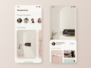 Interior Design App UI made in Sketch