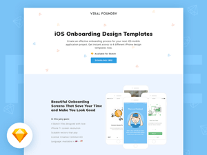 iOS Onboarding Design Sketch Templates