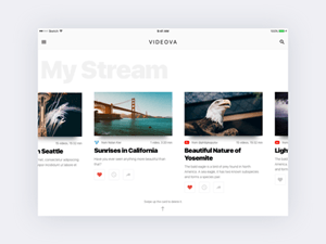 iPad Video App UI made in Sketch