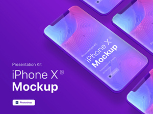 iPhone XS Mockup Isometric – PSD Freebie