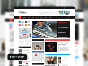 iPress Magazine & Blog Template PSD