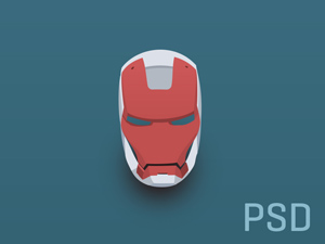 Iron Man Flat Helmet – PSD Freebie