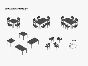 Isometric Outdoor Furniture Kit Part 3: Free PSD