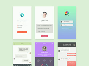 Jobbor App UI kIt – PSD Freebie