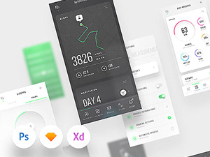 Keira – Health & Fitness Mobile App UI Kit – Adobe XD UI Kit Sample