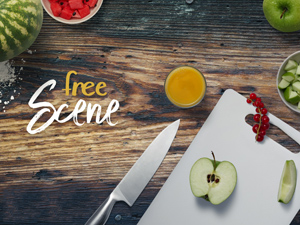 Kitchen Scene Hero: Free PSD