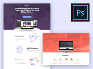 Landing Page Concept Experiment – PSD Freebie