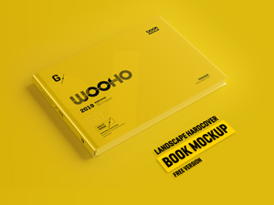 Landscape Hardcover Book Mockup PSD