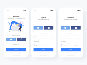 Login and Sign Up Page – Adobe XD