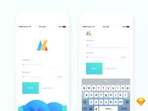 Login Screen iOS – Free Sketch