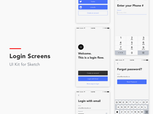 Login Screens UI Kit – Sketch Freebie