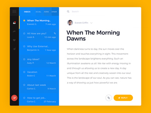 Mail App UI: Free PSD