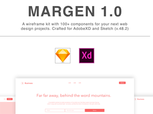 Margen Wireframe Kit for Sketch and Adobe XD