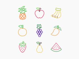 Marker Pen Style Fruit Icons – Sketch Resource