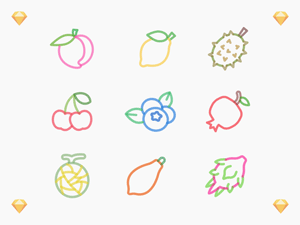 Marker Style Fruit Icons 2 – Sketch Freebie